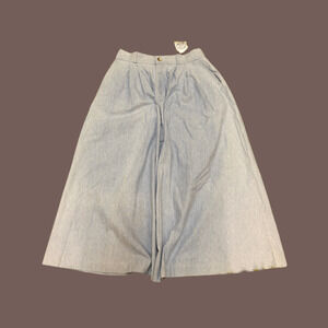 Orvis Chambray Midi Skirt | Light Blue | Size M | Vintage